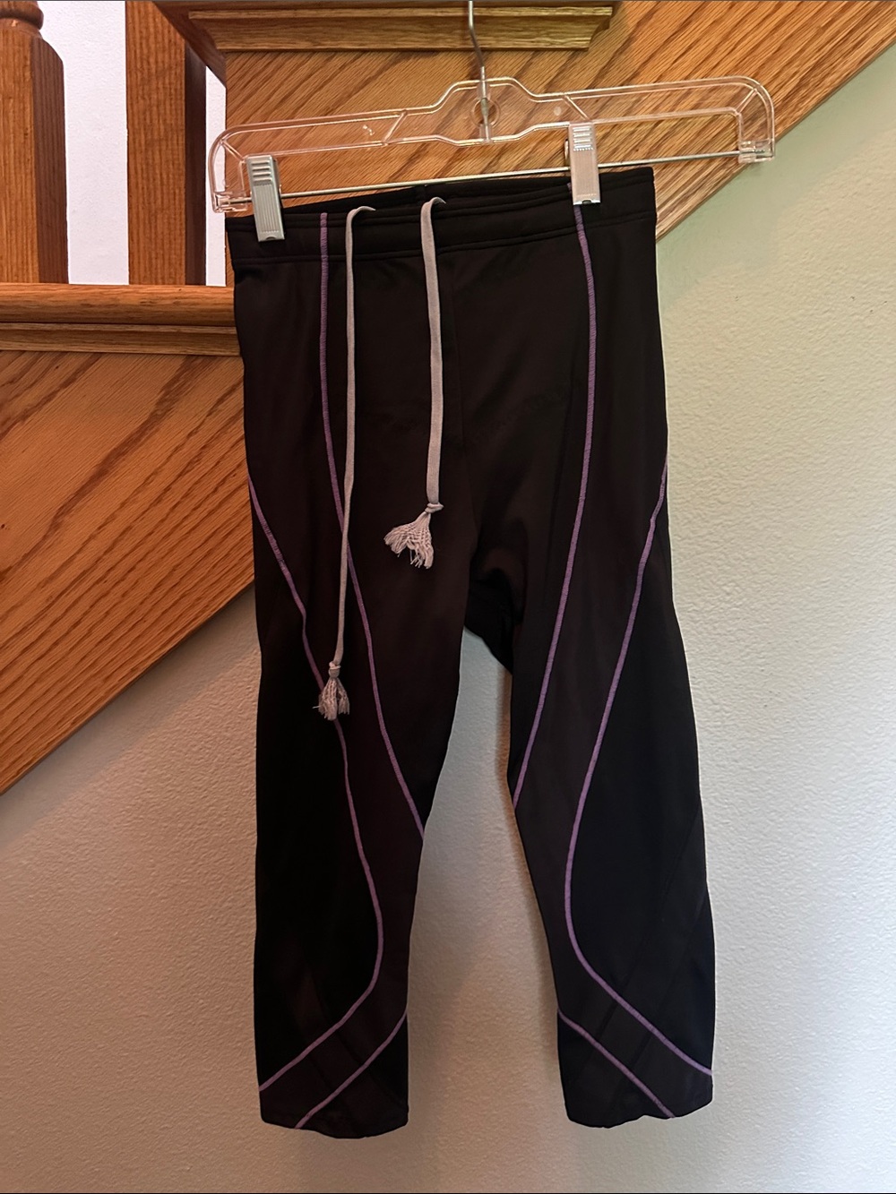 New CWX Compression Capri Leggings with Purple Trim